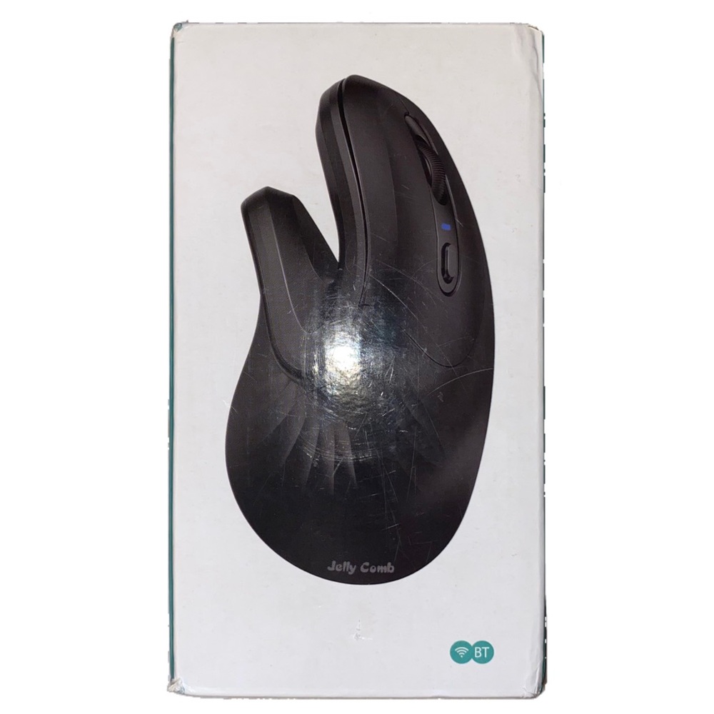 Jelly Comb 2.4G USB Bluetooth Ergonomic Optical Vertical Mouse Model MV045,Black